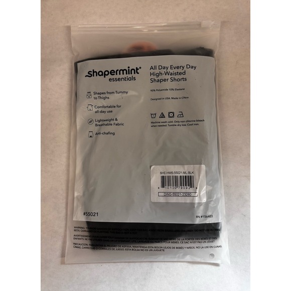 Shapermint Essentials High Waisted Shaper Shorts Womens Medium Black - Picture 2 of 16